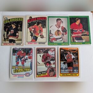Vintage Hockey Card Lot- Bobby Orr, Trottier Rookie, Denis Savard 70's 80's